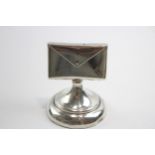 Antique 1907 Birmingham Sterling Silver Double Stamp Case On Stand (37g) // w/ Later Dated Stand (