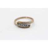 9ct Gold Vintage Sapphire And Diamond Set Bypass Dress Ring (2.2g) Size P