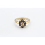 9ct Gold Vintage Sapphire And Diamond Set Cluster Ring (2.8g) Size M