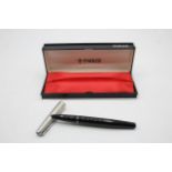 Vintage PARKER 51 Black FOUNTAIN PEN w/ Brushed Steel Cap WRITING Boxed // Vintage PARKER 51 Black