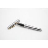 Vintage SHEAFFER Imperial Brushed Steel Fountain Pen w/ 14ct Gold Nib WRITING // Vintage SHEAFFER
