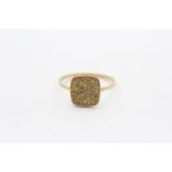 9ct Gold Pave Set Yellow Diamond Cluster Ring (1.4g) Size N 1/2