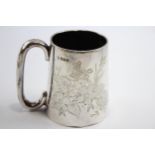 Antique Victorian 1899 Sheffield Sterling Silver Floral Christening Cup (118g) // Maker -