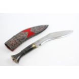 Kukri Knife In Decorative Scabbard, Scabbard Tested As .999 Silver // In vintage condition Signs