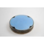 Vintage 1927 Birmingham STERLING SILVER & Guilloche Enamel Compact Mirror (55g) // Maker -