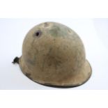 American Military Steel Helmet w/ Bullet Hole Through Sides // In vintage condition Signs of age &