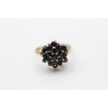 9ct Gold Vintage Sapphire Cluster Ring (3.2g) Size N