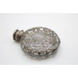 Antique / Vintage Stamped .925 Sterling Silver Circular Scent Bottle (128g) // w/ Vacant Cartouche