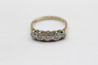 18ct Gold Vintage Diamond Five Stone Ring (2.7g) Size O