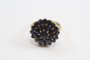 9ct Gold Sapphire Cluster Cocktail Ring (4.1g) Size L½