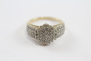 9ct Gold Diamond Set Cocktail Ring (3.5g) Size P½