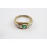 9ct Gold Emerald & Diamond Dress Ring (2.4g) Size K