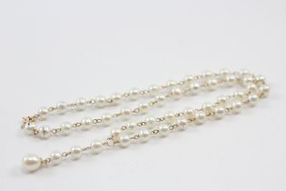 9ct Gold Single Strand Pearl Necklace (12.4g)