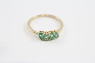 9ct Gold Emerald Four Stone Dress Ring (1.9g) Size S