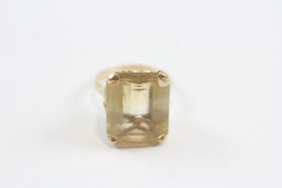 9ct Gold Vintage Citrine Cocktail Ring (6.8g) Size N