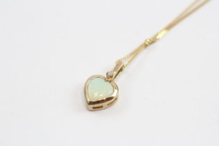 9ct Gold Opal Heart Pendant Necklace (1.4g)