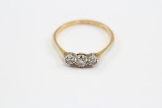 18ct Gold Diamond Trilogy Ring (2.1g) Size O