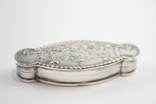 Antique / Vintage Stamped Import .925 Sterling Silver Pill / Trinket Box (20g) // Maker -