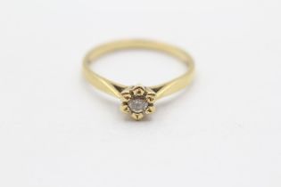 18ct Gold Vintage Round Brilliant Diamond Solitaire Ring (2.4g) Size O