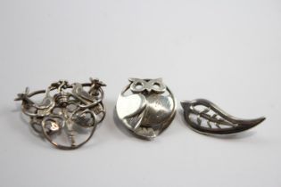 Three Silver Brooches By Ola Gorie (21g) //