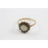 9ct Gold Opal & Emerald Cluster Ring (2.1g) Size Q½