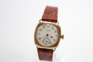 Men's Waltham WRISTWATCH 9ct Gold Cased Handwind WORKING // Vintage Gents Waltham 9ct Gold Cased