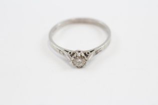 9ct White Gold Diamond Solitaire Ring (1.9g) Size Q½