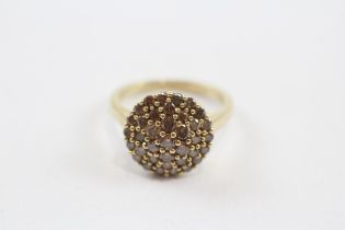 9ct Gold Champagne Diamond Cluster Ring (3.3g) Size J½