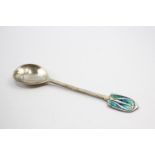 Antique Arts & Crafts 1911 Birmingham Sterling Silver Liberty & Co. Teaspoon 29g // w/ Enamel Detail