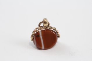 9ct Gold Antique Agate Swivel Fob (2.6g)