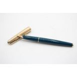 Vintage PARKER 65 Teal Fountain Pen w/ 14ct Gold Nib, Rolled Gold Cap WRITING // Vintage PARKER 65