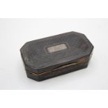 Antique Victorian Tortoiseshell Plique Snuff Box w/ .850 Silver Inlay (61g) // w/ XRF Tested .850