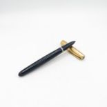 Vintage PARKER 51 Navy FOUNTAIN PEN w/ Rolled Gold Cap WRITING // Vintage PARKER 51 Navy FOUNTAIN
