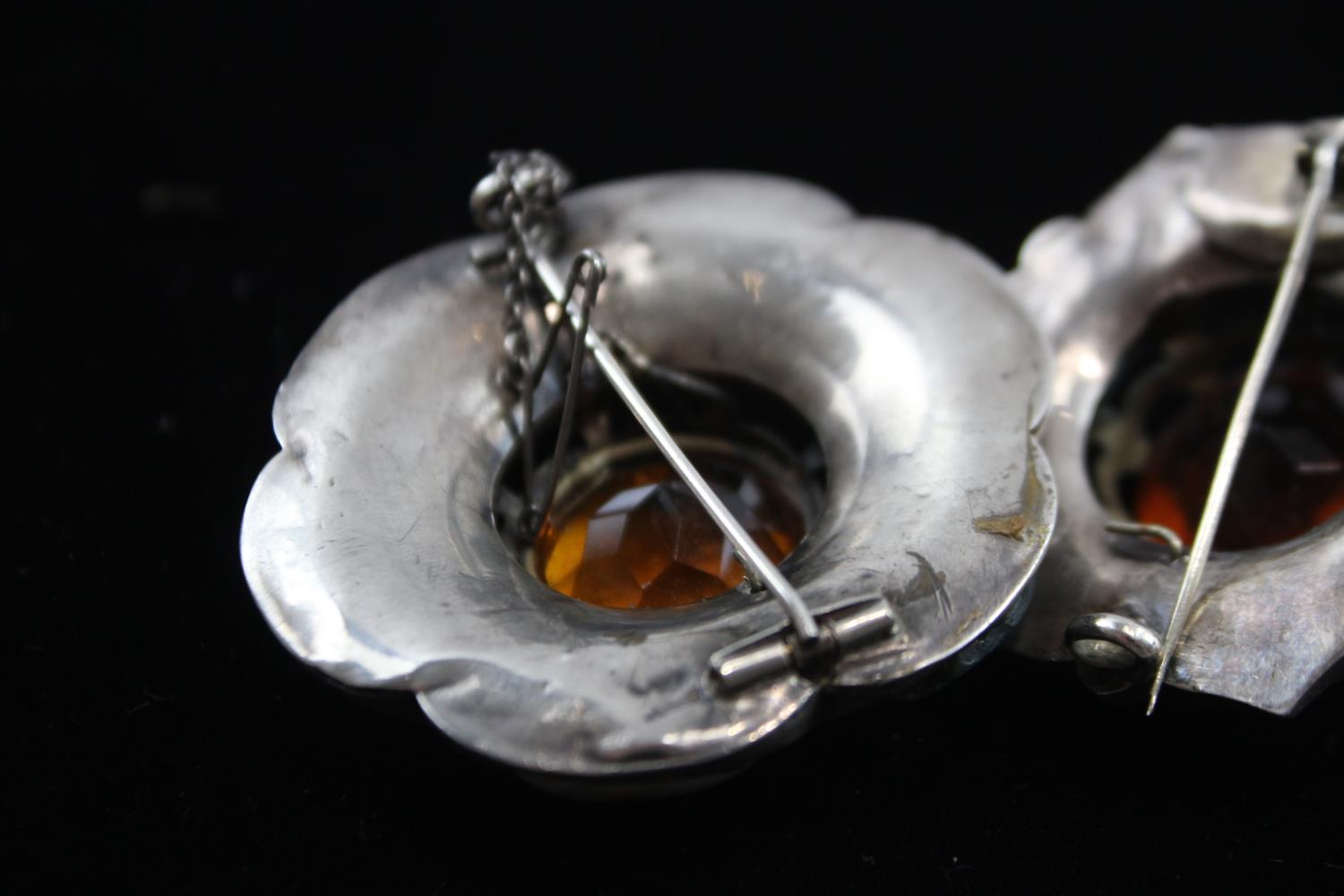 Two Victorian Silver Scottish Revival Hardstone Brooches (45g) // - Image 6 of 7