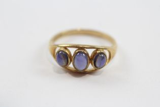 9ct Gold Iolite Trilogy Dress Ring (2.4g) Size Q½