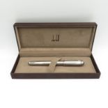 Alfred Dunhill Sidecar Palladium Cased Fountain Pen w/18ct Gold Nib, Original Box //