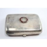 Antique Victorian 1899 Chester Sterling Silver Cigarette Case w/ Enamel (62g) // w/ Personal