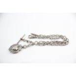 Silver Albert Watch Chain With Fob