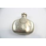 Antique Victorian 1897 Birmingham Sterling Silver Gents Plain Hip Flasks (72g) // Maker -