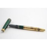 MONTBLANC Meisterstuck Gold Plated Fountain Pen w/ 18ct Gold Nib Writing (24g) // Dip Tested &