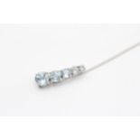 9ct White Gold Aquamarine Drop Pendant Necklace (2.5g)