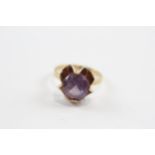 18ct Gold Vintage Synthetic Colour Change Sapphire Buttercup Setting Cocktail Ring (3.6g) Size O½