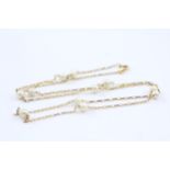 9ct Gold Pearl Stoppers Single Strand Necklace (5g)