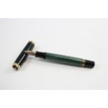 PELIKAN Suveran Black & Green Fountain Pen w/ 18ct Gold Nib WRITING // Dip Tested & WRITING In