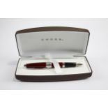 CROSS Apogree Red Lacquer Fountain Pen w/ 18ct White Gold Nib WRITING Boxed // CROSS Apogree Red
