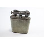 Vintage DUNHILL Silver Plated & Shagreen Lift Arm Table Cigarette Lighter // Height - 11cm