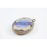 9ct Gold Back And Front Enamel 'Souvenir' Locket (7.6g)