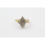 9ct Gold Diamond Cluster Ring (2.2g) Size M