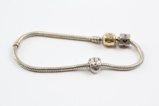 14ct Gold And Silver Pandora Gold Clasped Bracelet (18.8g)