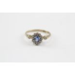 9ct Gold Sapphire & Diamond Dress Ring (1.8g) Size M 1/2